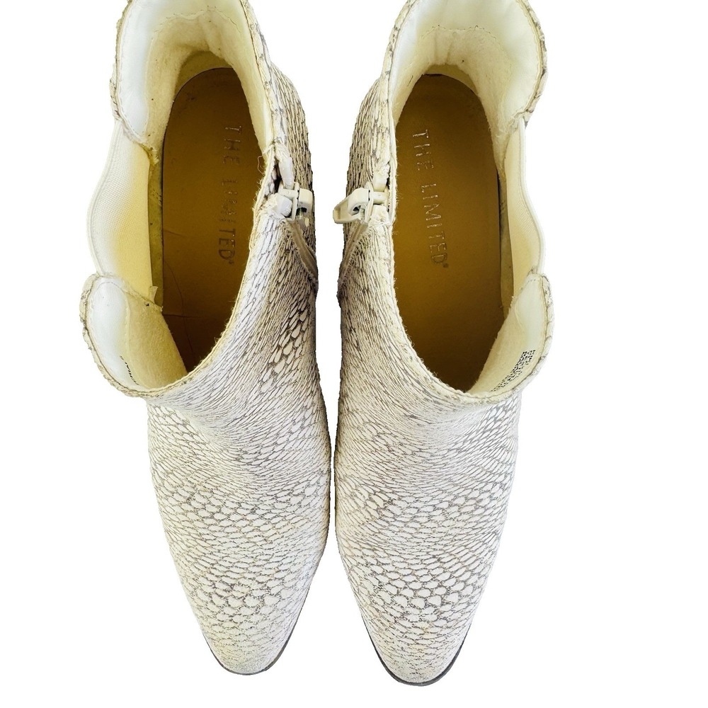 The Limited Kiki Ankle Booties Womens 8.5 Faux Snakeskin Pointed Toe Block Heel - Picture 6 of 8